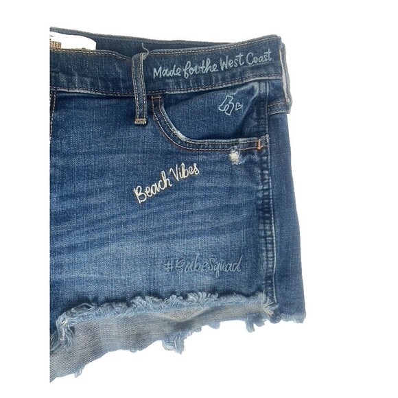 Hollister Short-Short High Rise Sz 15 w32 Beach Vibes Malibu West Co Embroidered - Picture 2 of 10